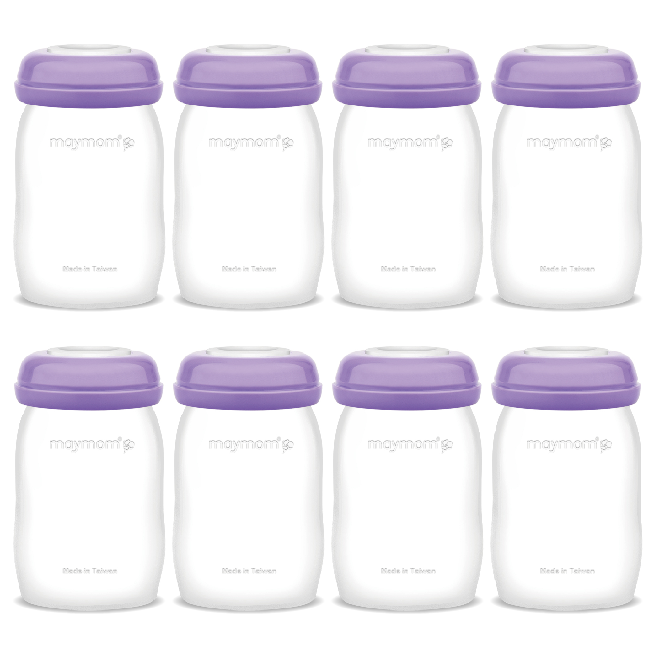 (image for) Maymom Storage Bottles Compatible with Lansinoh Pumps, Widemouth Version; Replace or Compatible with Laninoh Momma Bottles; 8 ct