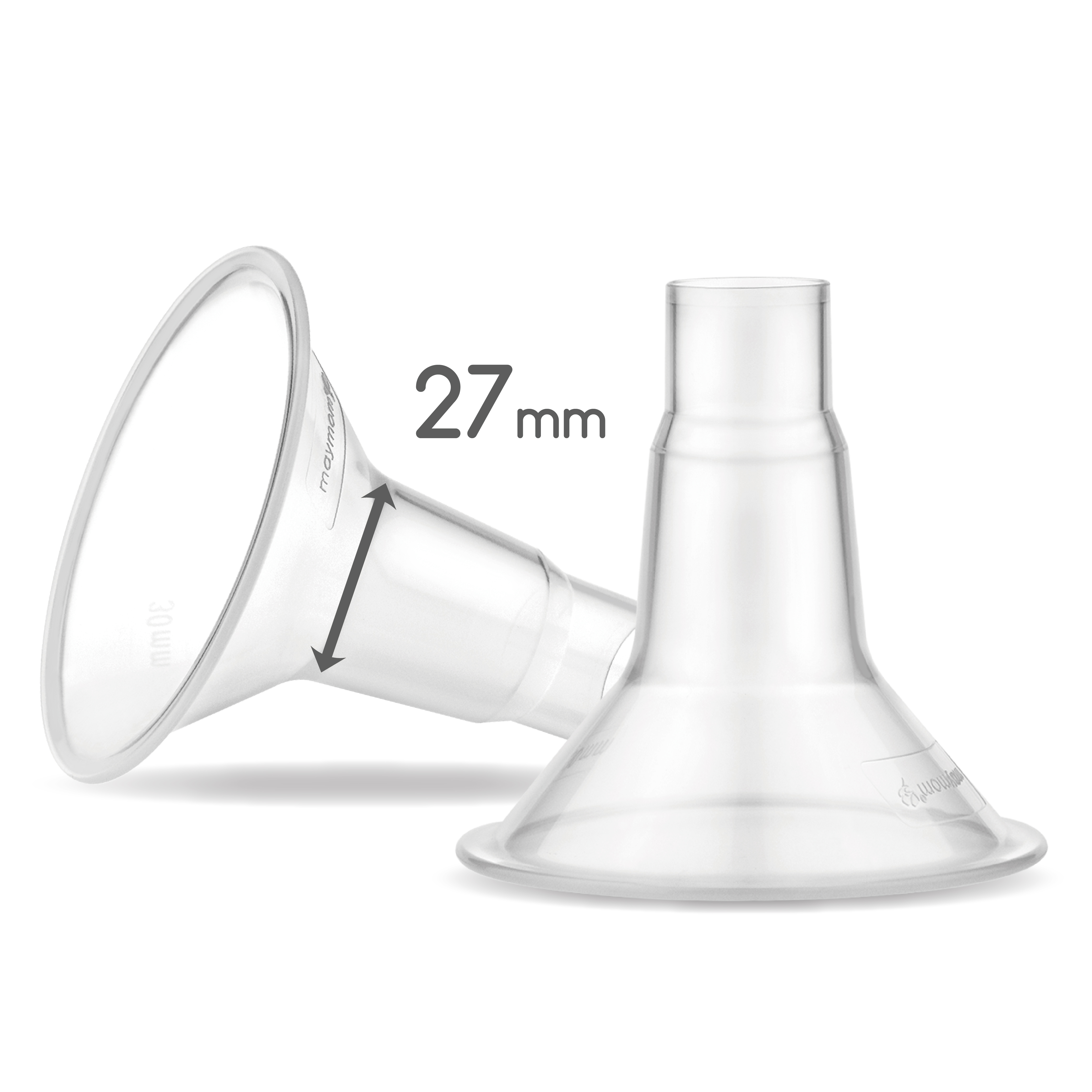 MyFit 27 mm Shield; Compatible with Medela Breast Pumps Having PersonalFit, Freestyle, Harmony, Maxi Connector; Connects; 2pc