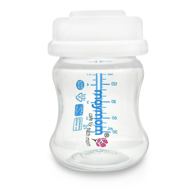Maymom wide-mouth bottle for Avent/Spectra flange with SureSeal silicone disk, 140mL Maymom wide-mouth bottle for Avent/Spectra flange with SureSeal silicone disk, 140mL
