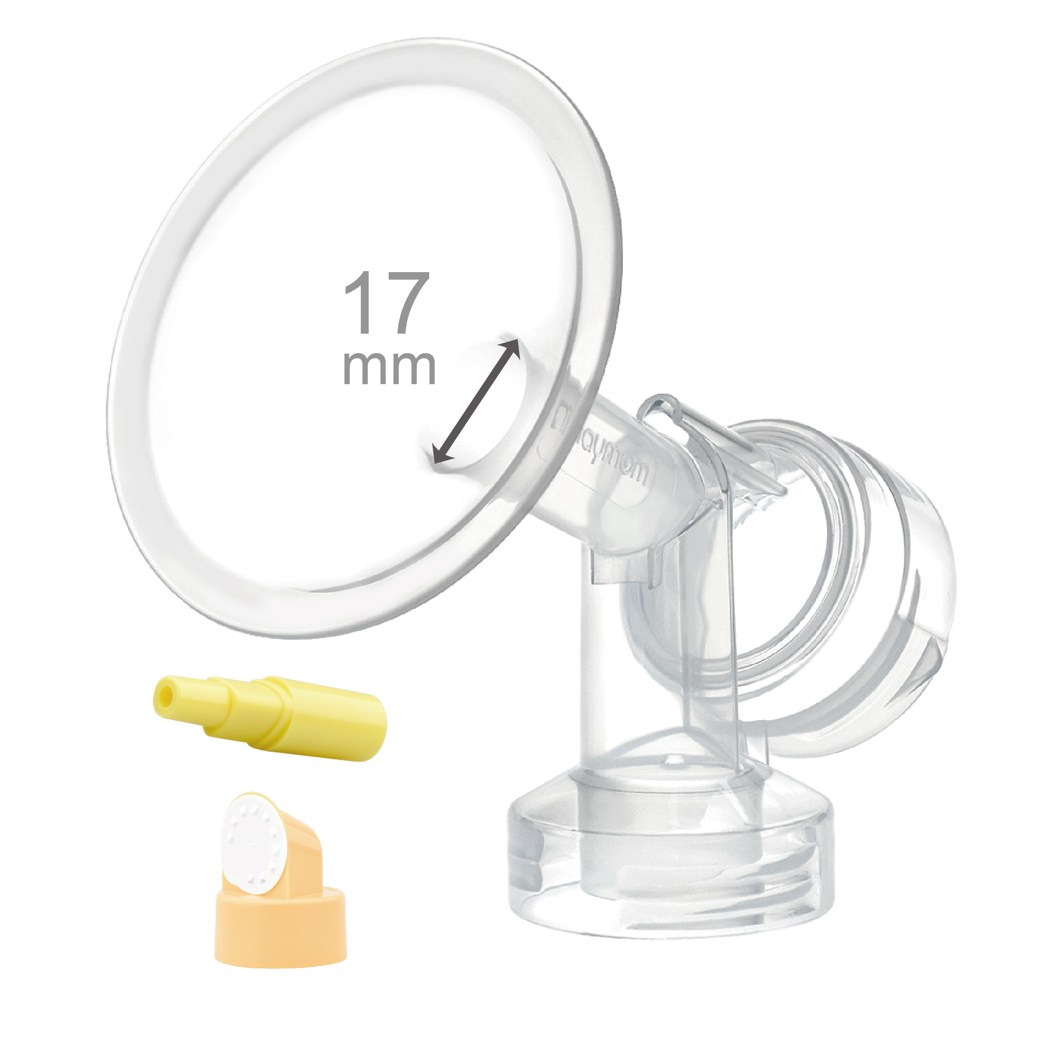 17 mm Extra Small Flange w/ Valve and Membrane for SpeCtra Breast Pumps S1, S2, M1, Spectra 9; Narrow (Standard) Bottle Neck;