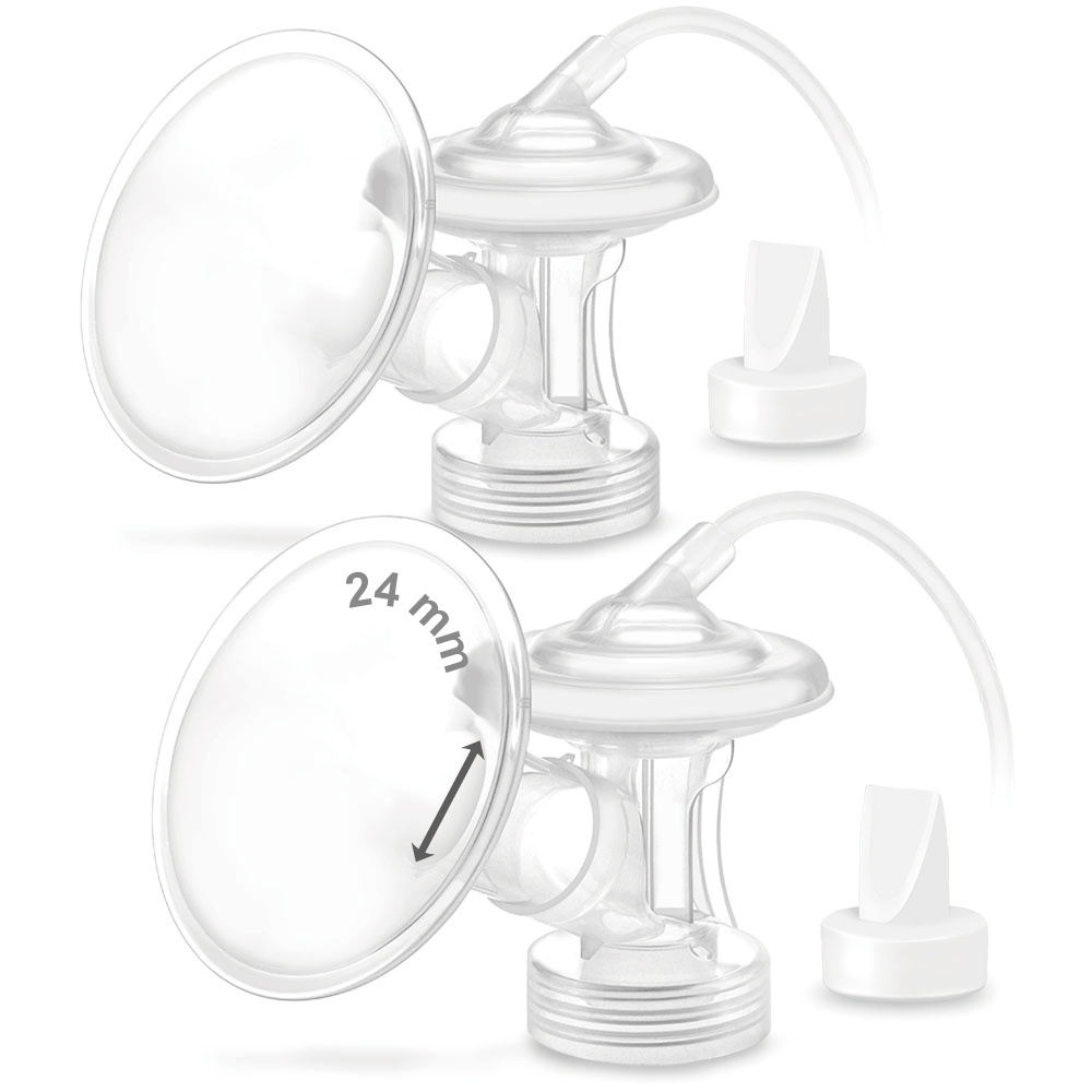 Maymom MyFit Flange Set 24mm Medium Shield Tube Valve Base Connector Compatible w Medela New Pump in Style Maxflow Breast Pump Maymom MyFit Flange Set 24mm Medium Shield Tube Valve Base Connector Compatible w Medela New Pump in Style Maxflow Breast Pump