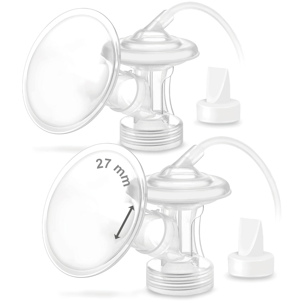 Maymom MyFit Flange Set 27mm Large Shield Tube Valve Base Connector Compatible w Medela New Pump in Style Maxflow Breast Pump Maymom MyFit Flange Set 27mm Large Shield Tube Valve Base Connector Compatible w Medela New Pump in Style Maxflow Breast Pump