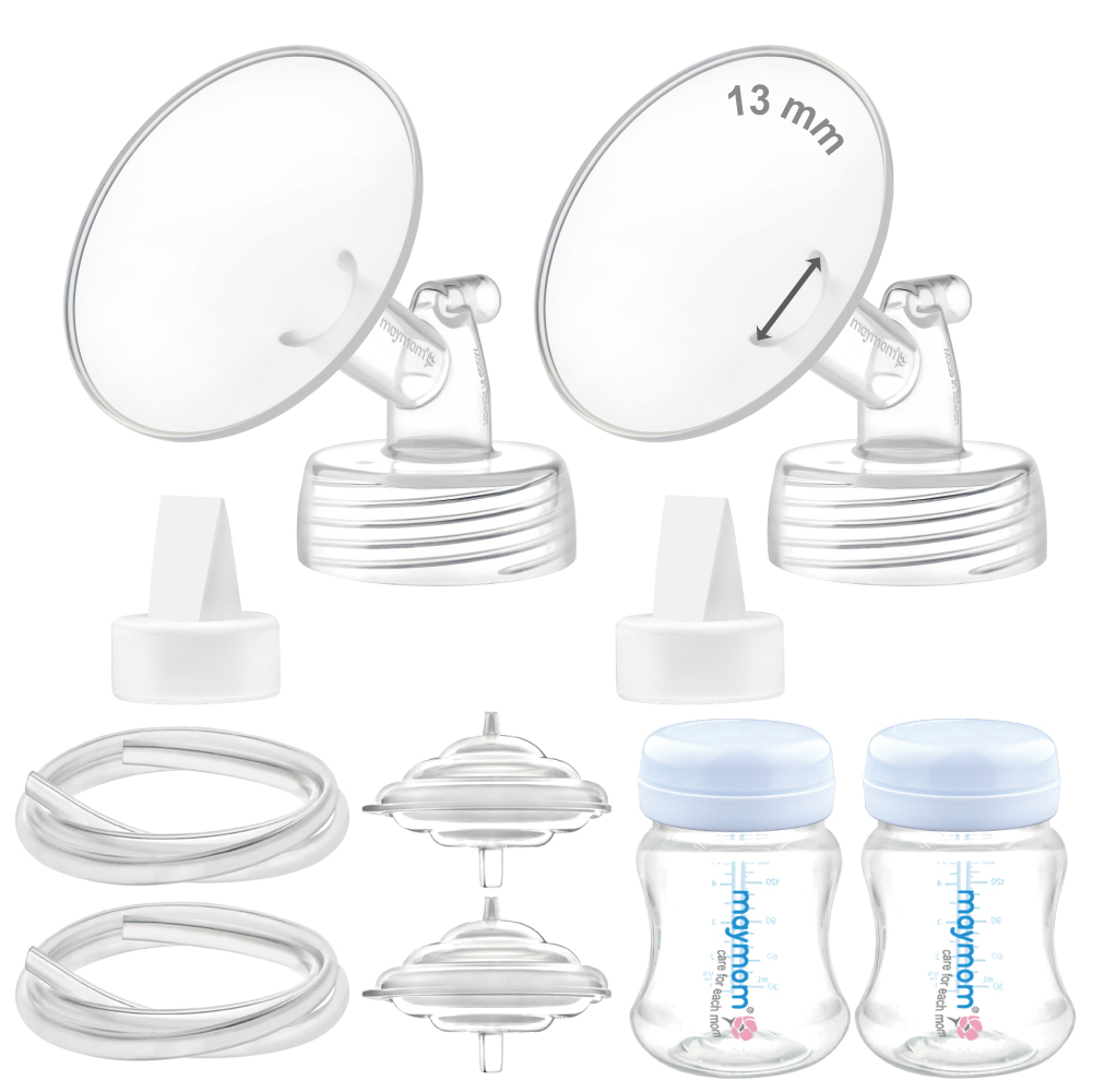 (image for) Maymom Pump Parts Compatible with Spectra S2 Spectra S1, incl 13mm Flange Valve Tube Bottle Backflow Protector