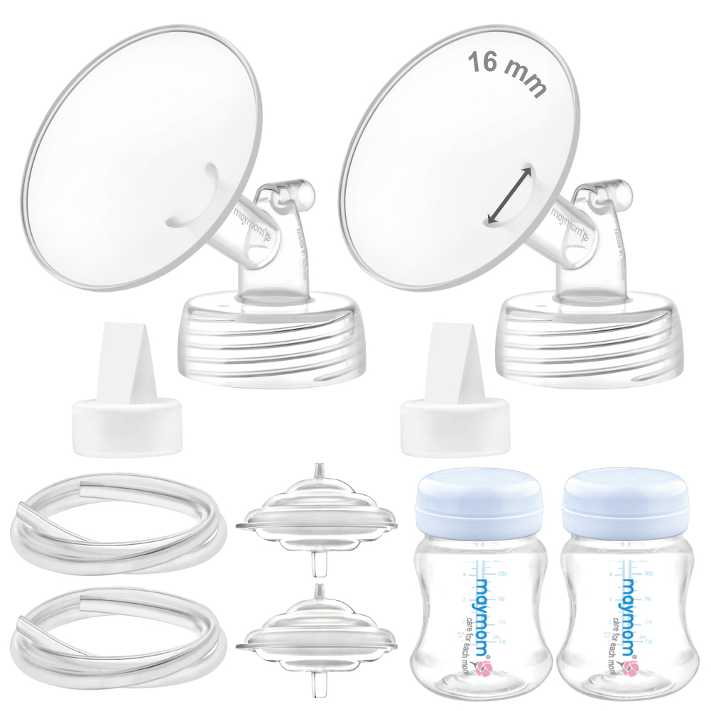 (image for) Maymom Pump Parts Compatible with Spectra S2 Spectra S1, incl 16mm Flange Valve Tube Bottle Backflow Protector