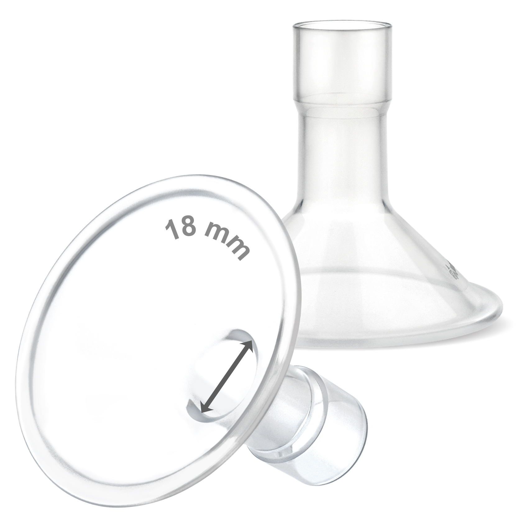 (image for) MyFit 18 mm Shield; Compatible with Medela Breast Pumps Having PersonalFit, Freestyle, Harmony, Maxi Connector; Connects; 2pc