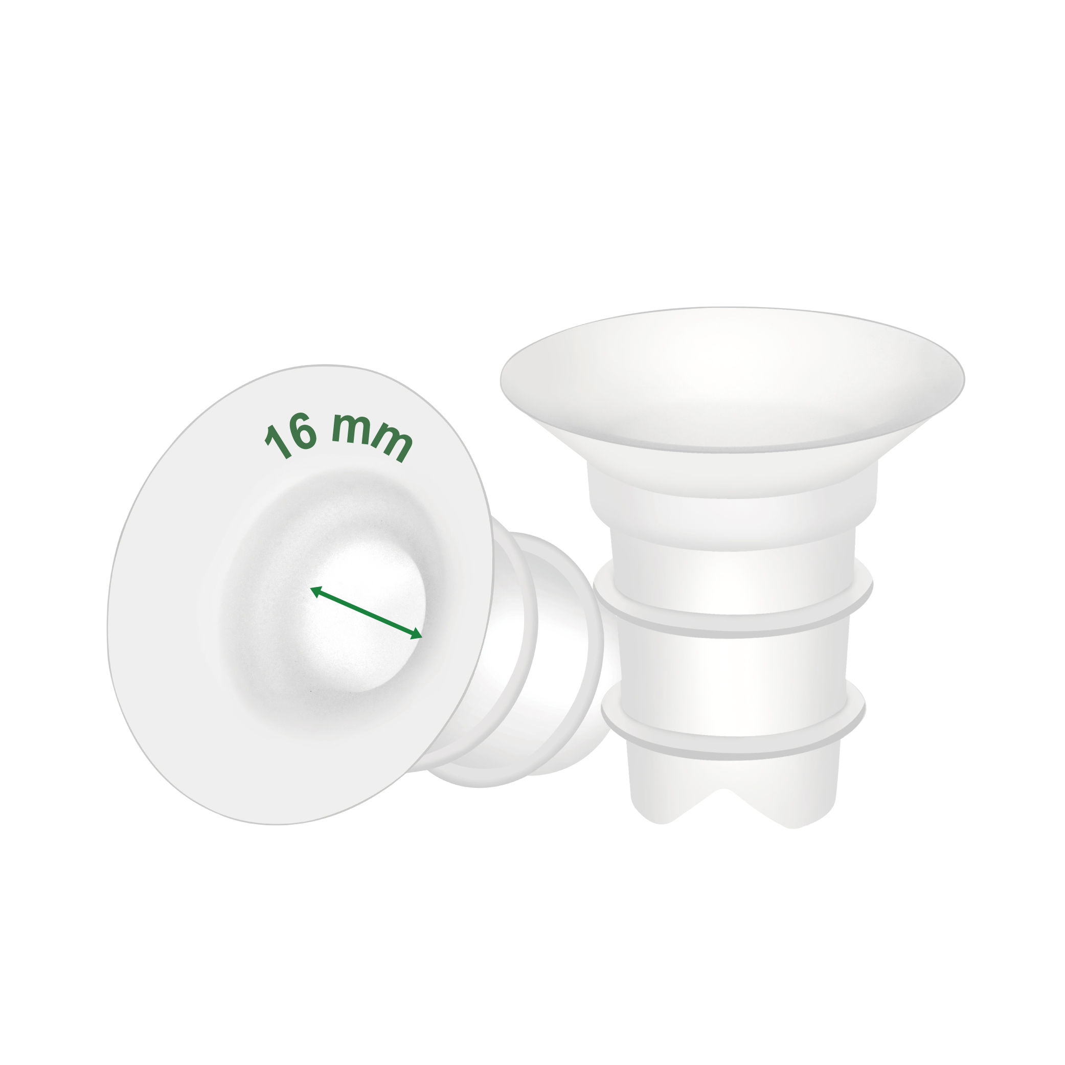 (image for) 16mm Maymom Flange Inserts (Long Plus) Compatible with Freemie 25mm Flanges; Compatible with 24mm Medela PersonalFit Flange, Spectra 24mm Flange, Momcozy S9 Pro/S12 Pro, 2pc/pk