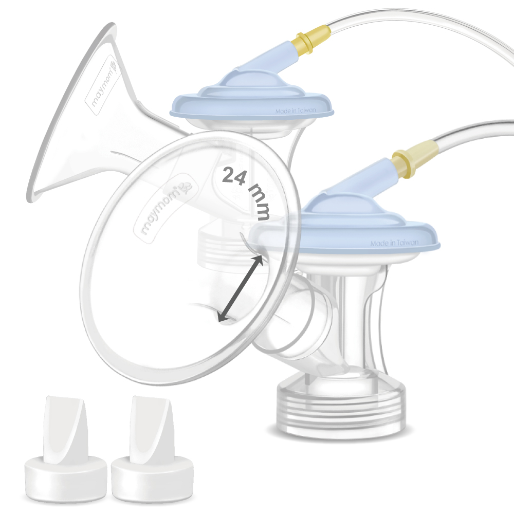 Maymom MyFit Flange Set 24mm Medium Shield Tube Valve Base Connector Compatible w Medela New Pump in Style Maxflow Breast Pump (image for) Maymom MyFit Flange Set 24mm Medium Shield Tube Valve Base Connector Compatible w Medela New Pump in Style Maxflow Breast Pump