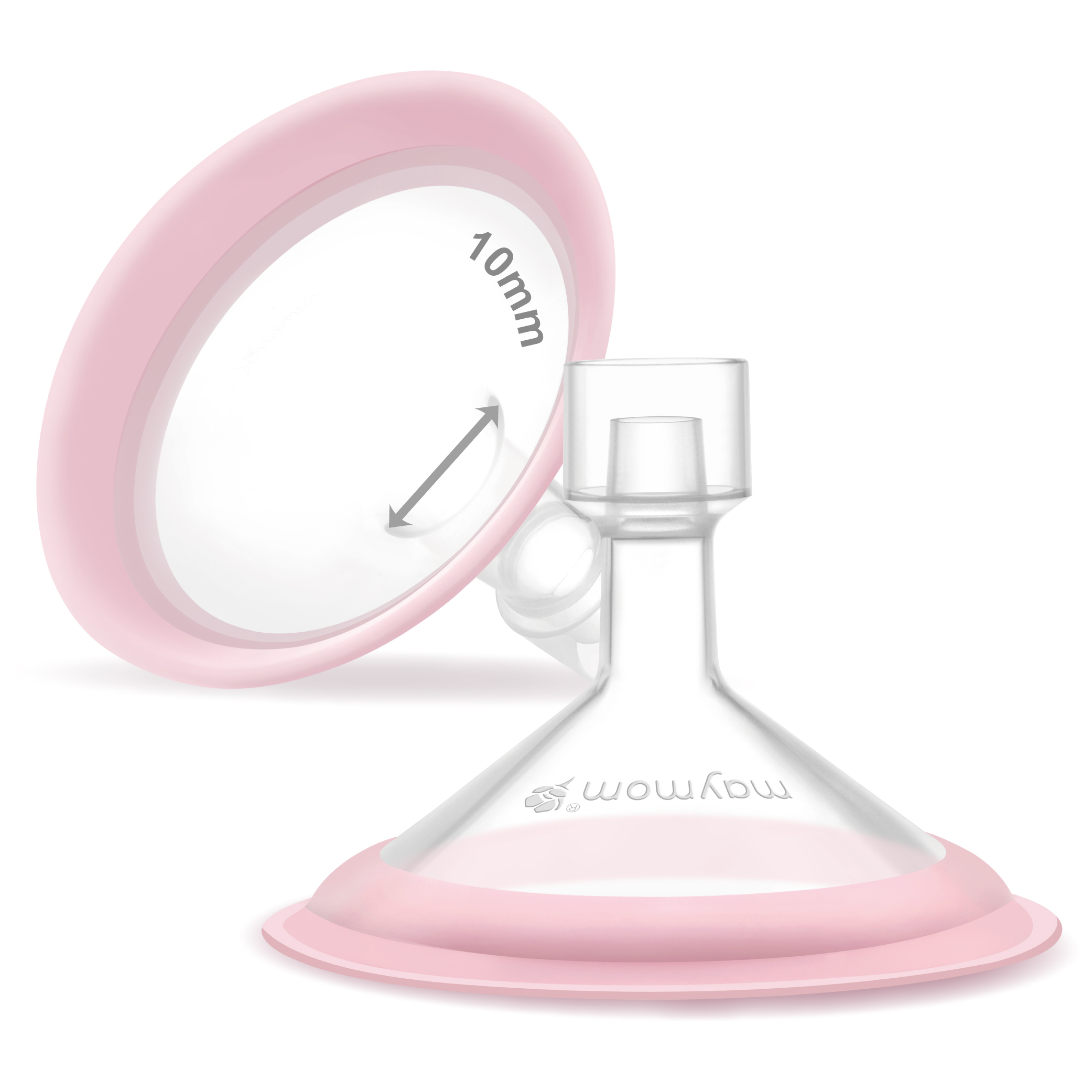 (image for) Maymom MyFit Shields, Pano Series; 10mm Two-Piece Design Breastshield Compatible with Medela Breast Pump; 2 pc