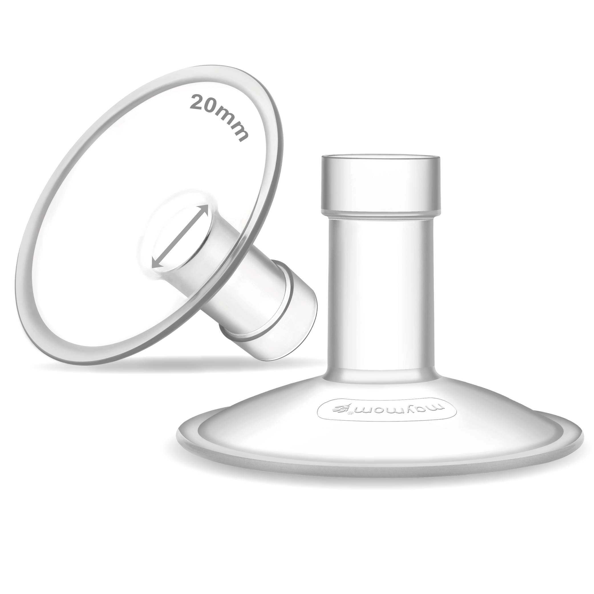 (image for) 20mm Maymom MyFit Shields, Saucer Series; Compatible with Medela Breast Pump- PersonalFit, Freestyle, Harmony, Maxi, Freestyle Flex Connector; Connect to Maymom Widemouth/Narrow Connect