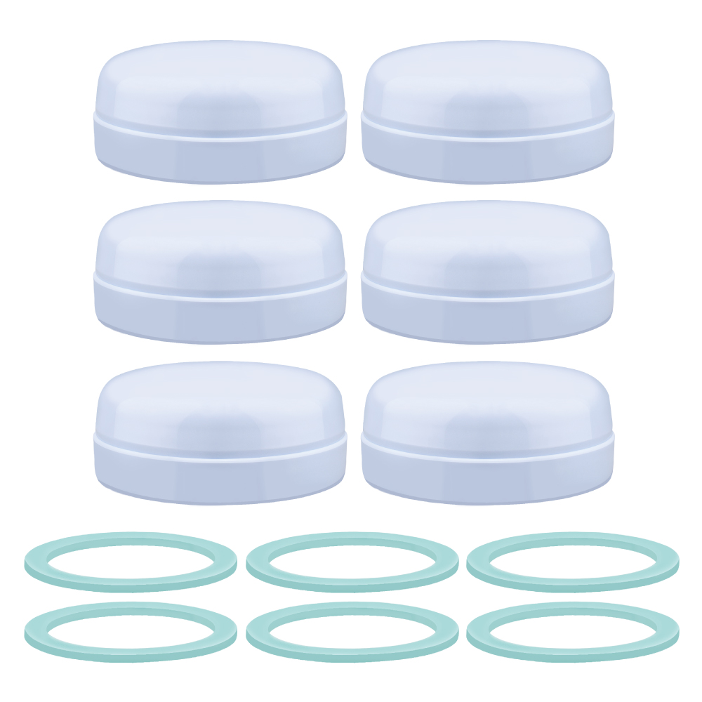 (image for) Maymom Solid Lids Aka Travel Caps w/Sealing Ring Compatible with Avent Bottle; Cap Replace Avent Natural Bottle Screw Ring