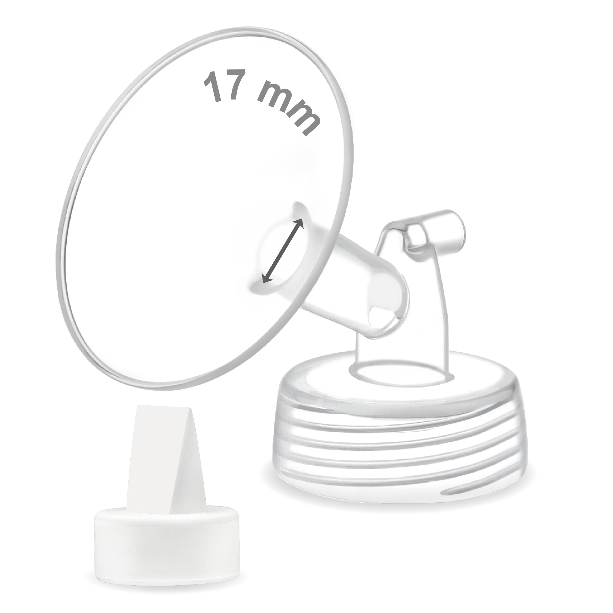 (image for) Maymom 17mm Flange and Duckbill Compatible with Motif Luna/Spectra/Ameda MYA Pumps. Not Original Spectra Synergy Gold Pump Parts or Motif Accessories.
