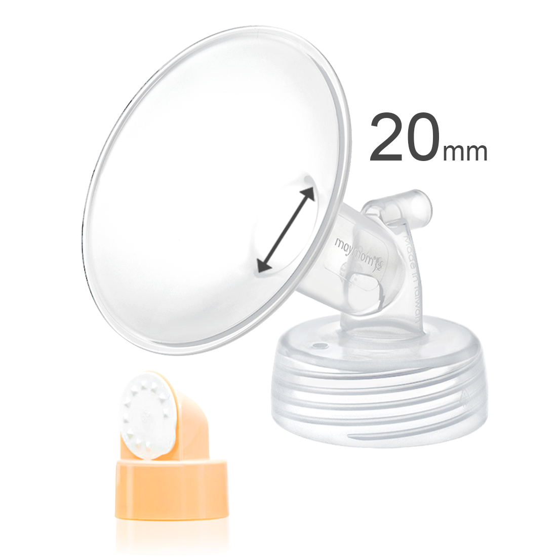 (image for) 20 mm Maymom Wide Neck Pump Parts for spectra S1 Spectra S2 Pumps; Incl Wide Mouth Flanges, One-piece Design, Valves, Membranes; 1 pc