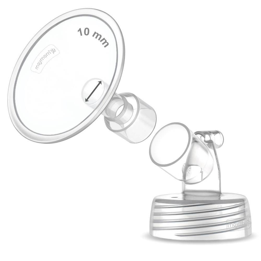 (image for) Maymom Two-Piece Wide Neck Pump Parts for Spectra S1/S2 Pumps; Incl Wide Mouth Flanges; Not Original Spectra Flange (10 mm Flanges); 1 pc