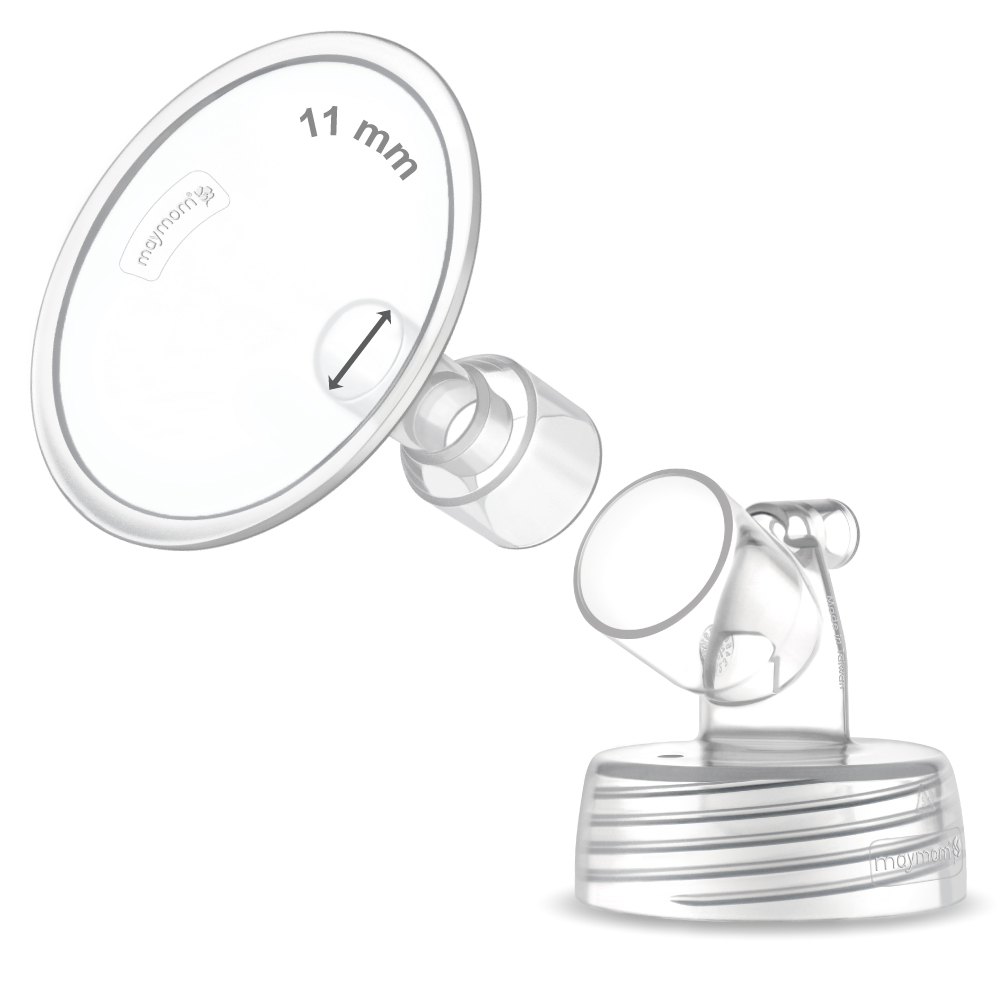 (image for) Maymom Two-Piece Wide Neck Pump Parts for Spectra S1/S2 Pumps; Incl Wide Mouth Flanges; Not Original Spectra Flange (11 mm Flanges); 1 pc