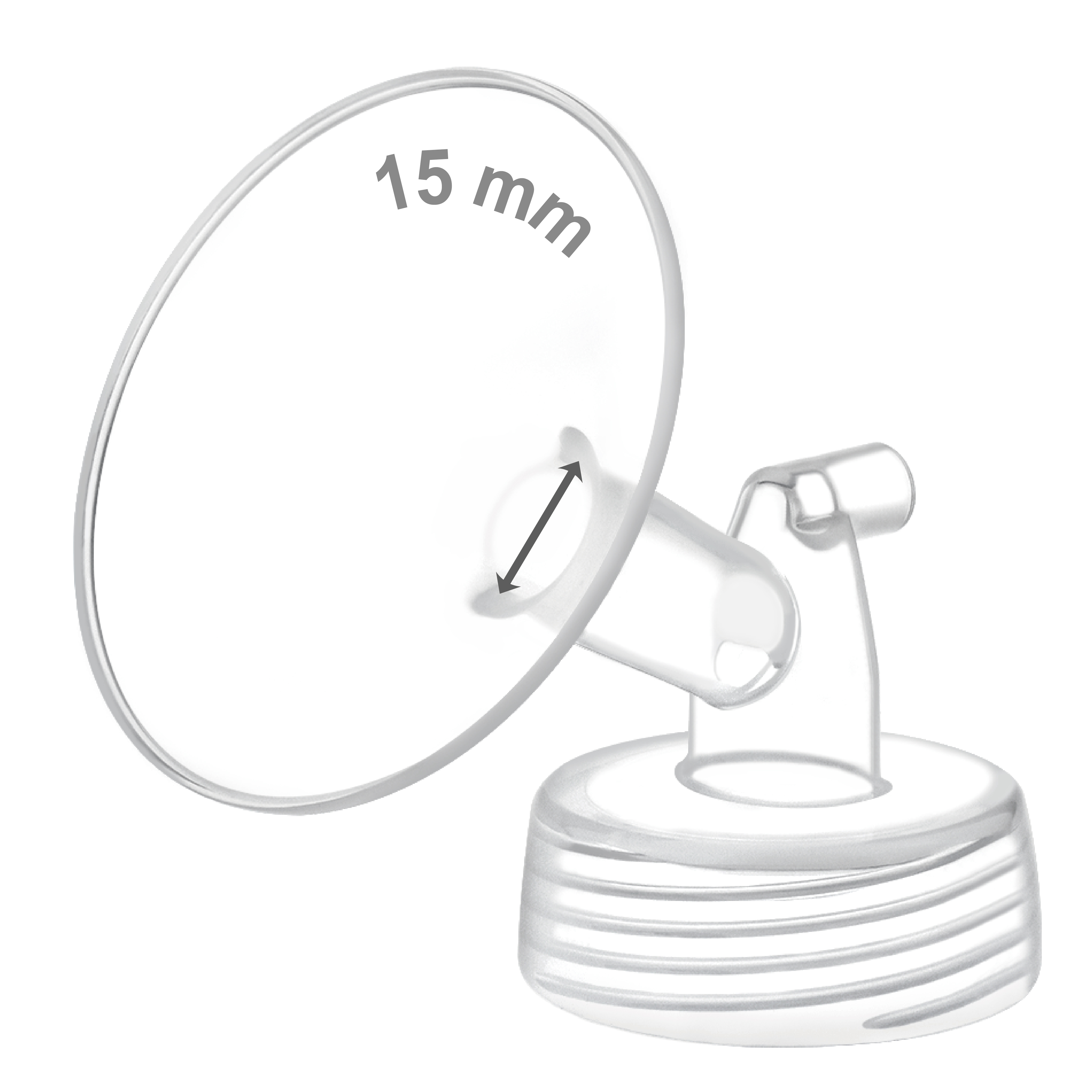 (image for) 15 mm Maymom Wide Neck Pump Parts for Spectra S1/S2 Pumps; Incl One-Piece Wide Mouth Flange; 1 pc