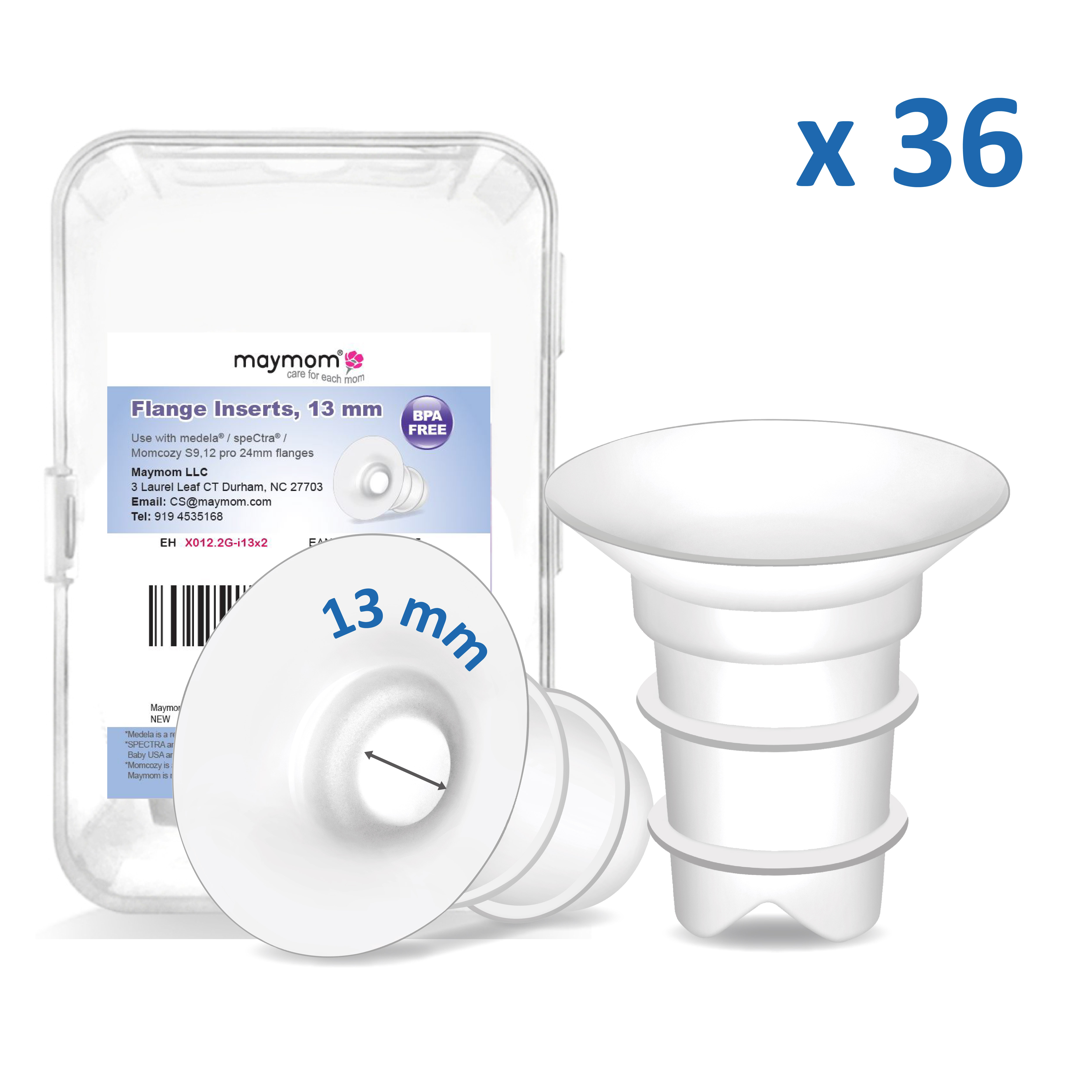Maymom Flange Inserts 13mm Compatible with Spectra, Medela 24 mm Shields, Momcozy S9 Pro/S12 Pro, Willow Wearable Cup. Compatible with Medela Freestyle, Harmony; 36 packs/kit, for USA O (image for) Maymom Flange Inserts 13mm Compatible with Spectra, Medela 24 mm Shields, Momcozy S9 Pro/S12 Pro, Willow Wearable Cup. Compatible with Medela Freestyle, Harmony; 36 packs/kit, for USA O